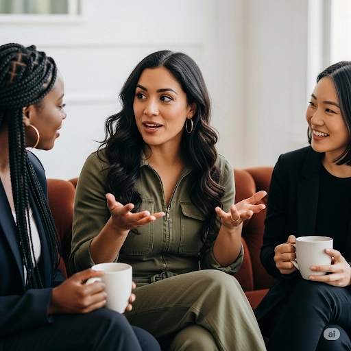 image of three community members chatting