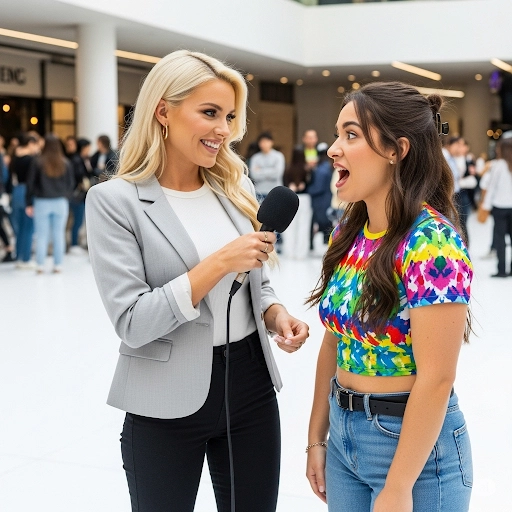 host interviewing community member